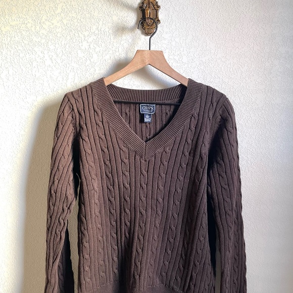 Chaps Sweaters - Chaps Dark Brown Cable Knit Sweater